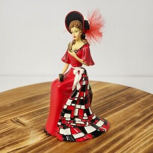 Coca-Cola Timeless Refreshment Collection Lady Figurine Red Dress 1203M Hamilton